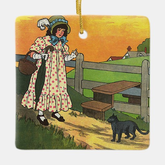 プッシー・キャットどこにいたの？マザーグースライム セラミックオーナメント (正面)