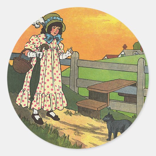 プッシー・キャットどこにいたの？マザーグースライム ラウンドシール (正面)