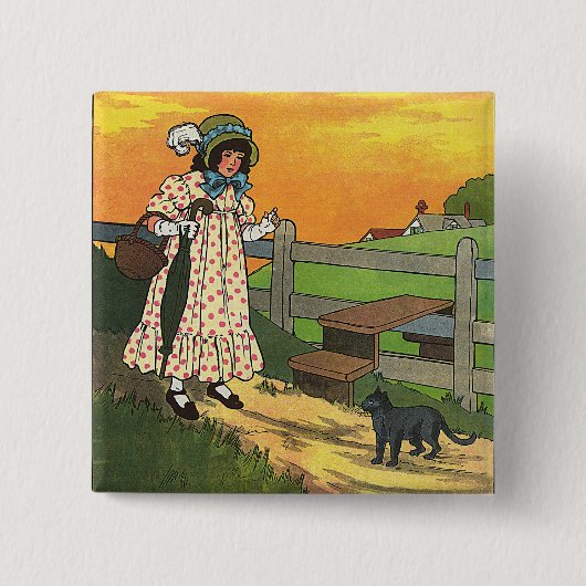 プッシー・キャットどこにいたの？マザーグースライム 缶バッジ (正面)