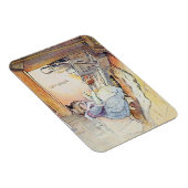 プッシー・キャットは火のそばに座る マグネット (右側)