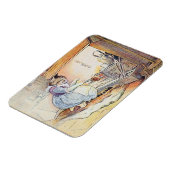 プッシー・キャットは火のそばに座る マグネット (左側)