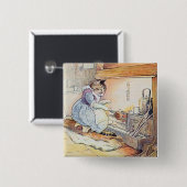 プッシー・キャットは火のそばに座る 缶バッジ (正面&裏面)