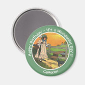 プッシー・キャット、どこにいたの？誕生日パーティー マグネット (正面/裏面)