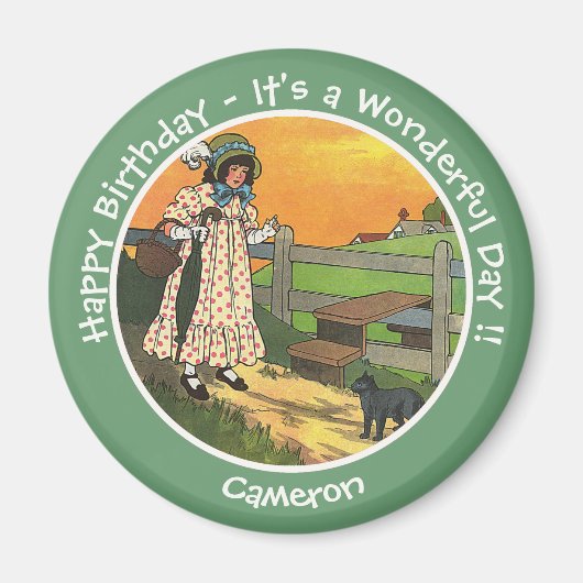 プッシー・キャット、どこにいたの？誕生日パーティー マグネット (正面)