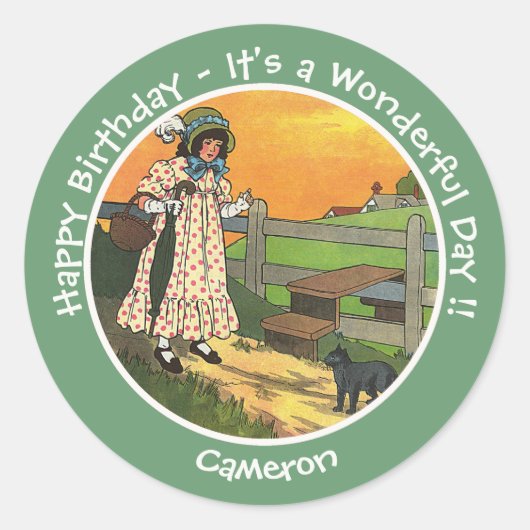 プッシー・キャット、どこにいたの？誕生日パーティー ラウンドシール (正面)