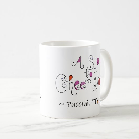 プッチニトスカオペラ引用文英語イタリアン コーヒーマグカップ (正面右)