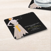 「プッティン」オンザリッツ20ズフラッパージャズ&ブーズ スクエアペーパーコースター (アングル)