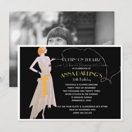 「プッティン」オンザリッツ20'sフラッパーパーティー 招待状 (正面/裏面)