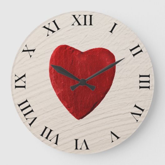 プツインターグルントミットヘルツ ラージ壁時計 (正面)