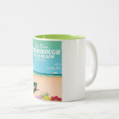 プツボローサンズビーチデヴォントラベルポスター ツートーンマグカップ (正面右)