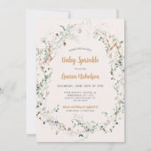 プティエレガントワイルドフラワーベビー散布機 招待状 (正面)