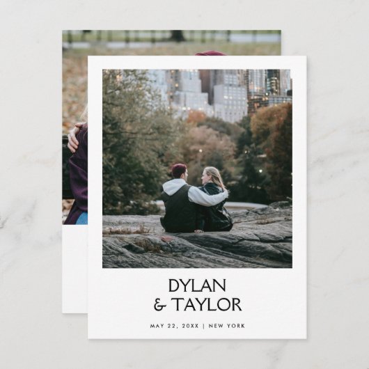 プティシンプルモダンはっきりしたー名フレーム2 – 写真 セーブザデート (正面/裏面)