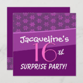 プティトフラワーズ16回サプライズ誕生日パーティー 招待状 (正面/裏面)