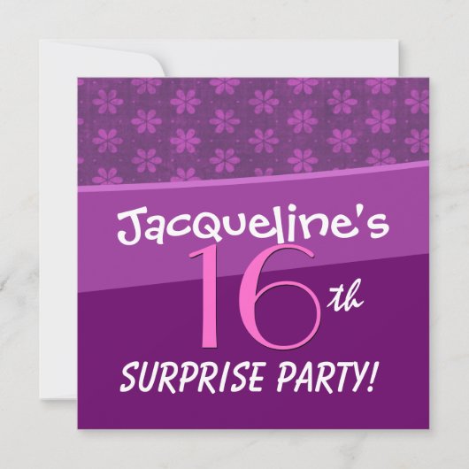 プティトフラワーズ16回サプライズ誕生日パーティー 招待状 (正面)