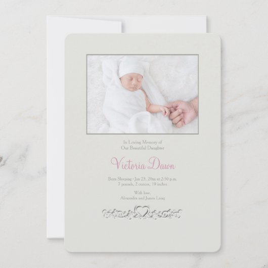 プティハートメモリアルフォトカード 案内状 (正面)