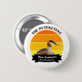 プテケテーケ世紀のニュージーランドの鳥 缶バッジ (正面&裏面)