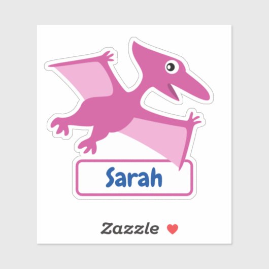 プテラノドンの漫画の恐竜の子供の名前のステッカー シール (シート)