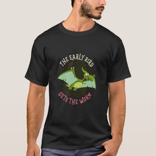 プテラノドン動物初期の鳥は虫をゲット Tシャツ (正面)