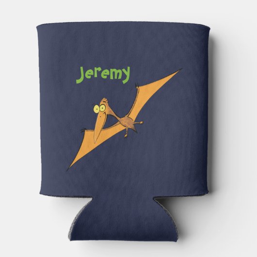 プテロおもしろいダクト恐竜の漫画の缶クーラー 缶クーラー (裏面)