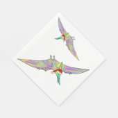 プテロダクカラフルチルクリスマス恐竜おもしろいフェスティバル スタンダードランチョンナプキン (角)