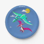 プテロダクチルとして知られる抽象芸術恐竜 ペーパープレート (正面)