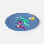 プテロダクチルとして知られる抽象芸術恐竜 ペーパープレート (アングル)