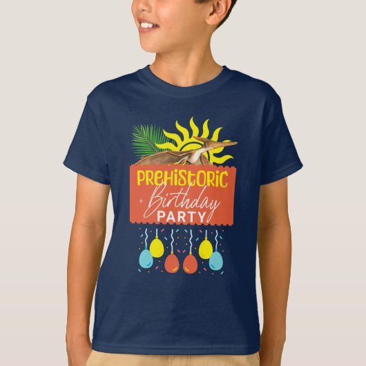 プテロダクティルスの先史時代の誕生日パーティー Tシャツ (正面)