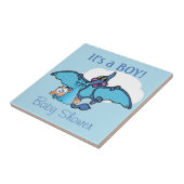 プテロダクティル恐竜それは男の子の赤ちゃんシャワーである タイル (側面)