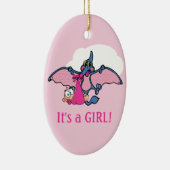 プテロダクティル恐竜女の子のシャワー セラミックオーナメント (右)