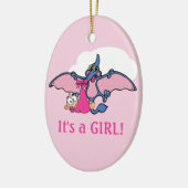 プテロダクティル恐竜女の子のシャワー セラミックオーナメント (左)