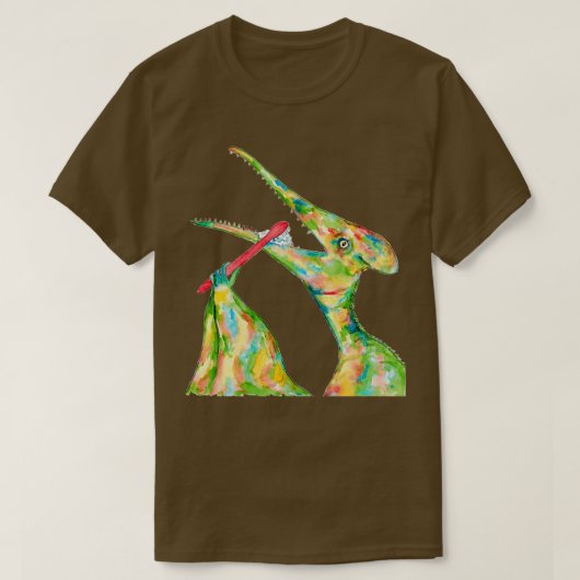 プテロダクトリ絵画ー歯磨き恐竜の水 Tシャツ (デザイン正面)