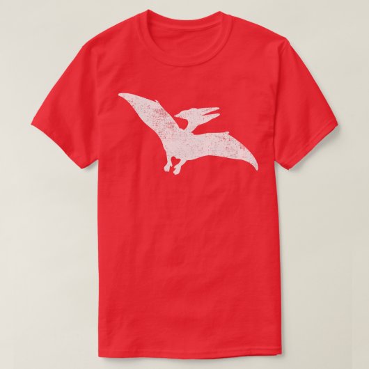 プテロダク飛んでいるチル恐竜ヴィンテージ Tシャツ (デザイン正面)
