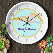 プテロダ飛んでいるクチル恐竜1 壁時計