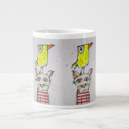 プディキャットとカナリア 巨大マグカップ ジャンボコーヒーマグカップ