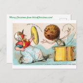 プディングがバードレディを攻撃するクリスマスカード ポストカード (正面/裏面)