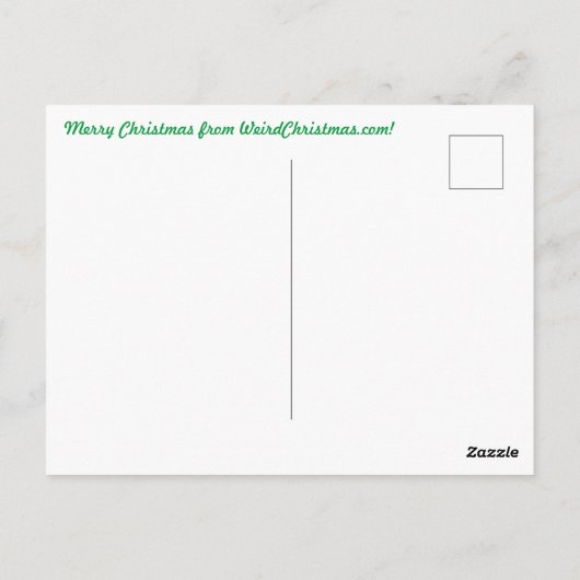 プディングがバードレディを攻撃するクリスマスカード ポストカード (裏面)