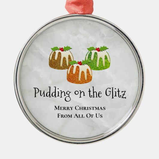 プディングオンザグリッツノベルティ |クリスマス メタルオーナメント (正面)