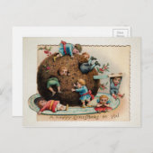 プディングビクトリアンクリスマスの変な子ども ポストカード (正面/裏面)