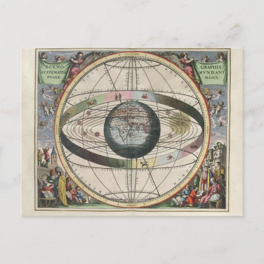 プトレマイオスの宇宙線撮影の星図 ポストカード (正面)