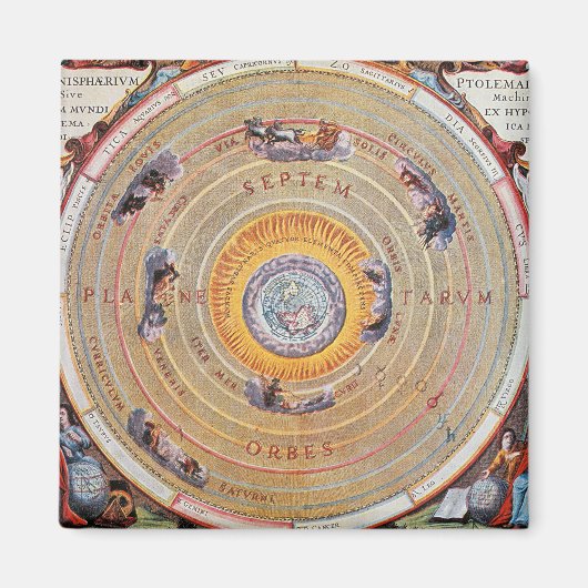 プトレマイオスの理論に基づく地球の地図 | 1660 マグネット (正面)
