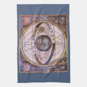 プトレマイオス式太陽系の古代天体図、アンドレアス・セラリウス キッチンタオル (縦)