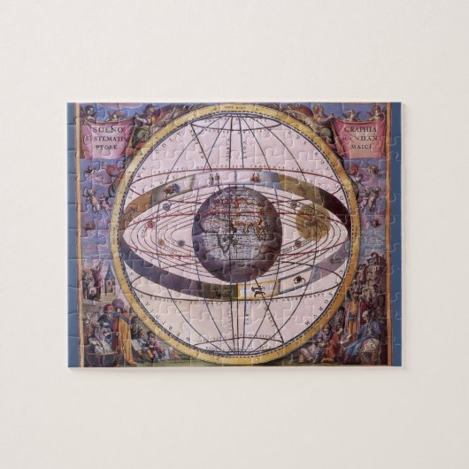 プトレマイオス式太陽系の古代天体図、アンドレアス・セラリウス ジグソーパズル (横)