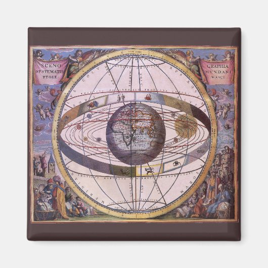 プトレマイオス式太陽系の古代天体図、アンドレアス・セラリウス マグネット (正面)