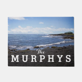 プナルブラックサンドビーチハワイ ドアマット