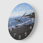 プナルブラックサンドビーチハワイ ラウンド壁時計 (傾斜)