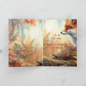 プニおもしろいーキツネ誕生日動物野生動物自然 カード (内部)