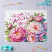 プニーズピンクフローラマザーズデイティッシュペーパー 薄葉紙 (クラフト)