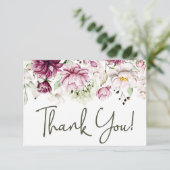 プニーズピンクブルゴーニュエレガントフローラ サンキューカード (スタンド正面)