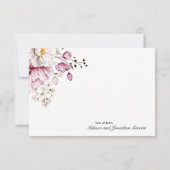 プニーズピンクブルゴーニュエレガントフローラ サンキューカード (裏面)