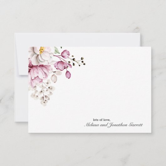 プニーズピンクブルゴーニュエレガントフローラ サンキューカード (裏面)